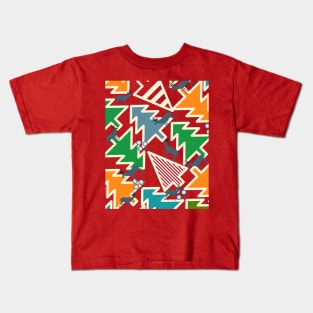 Retro deer and Christmas trees Kids T-Shirt